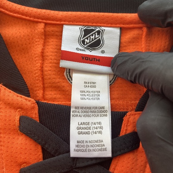 NHL Philadelphia Flyers youth boys Large jersey blank NWT Long sleeve - Picture 3 of 10